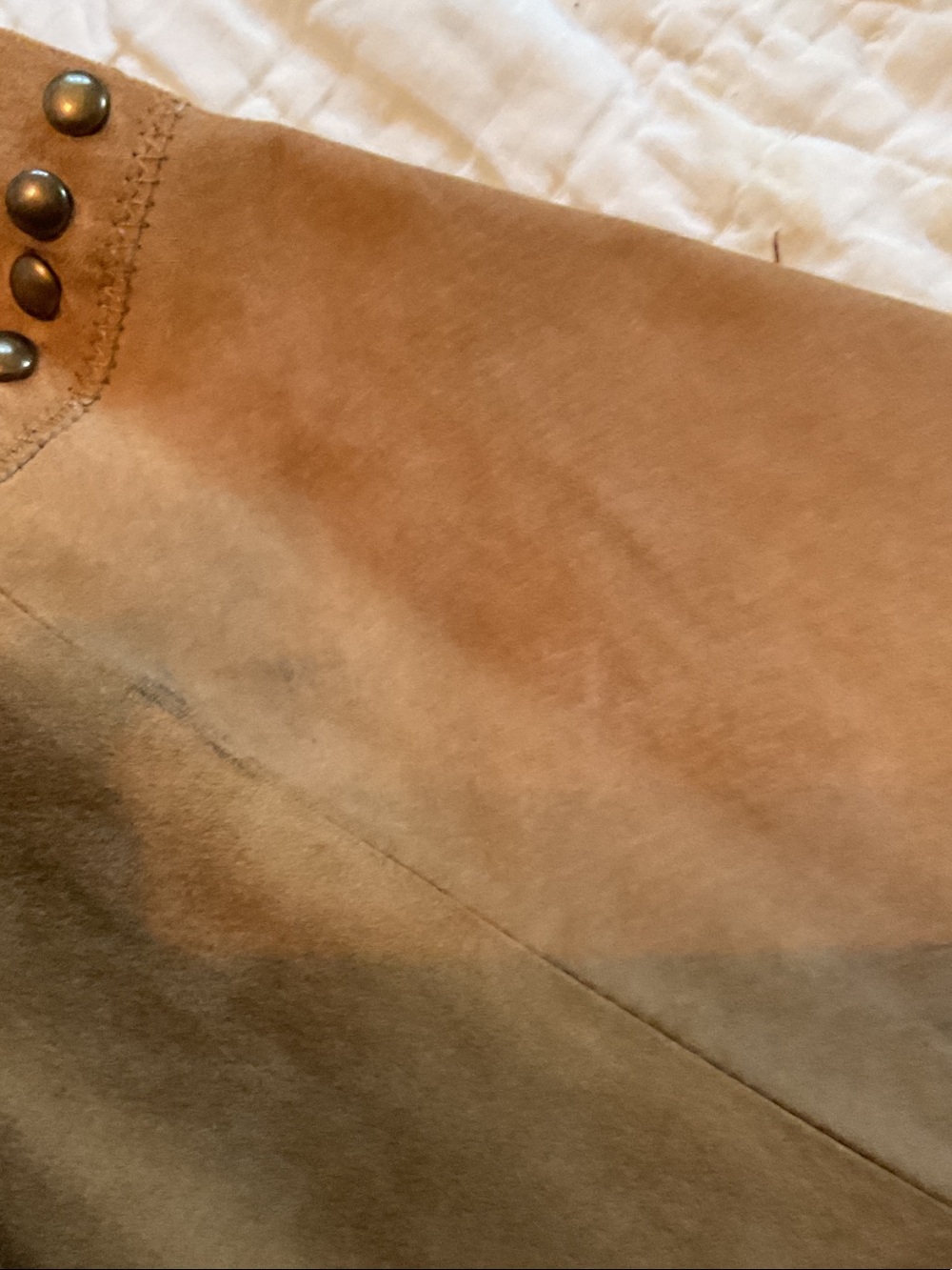 Chi By Falchi Suede Leather Studded Coat Western Boho Jacket Size M - Picture 11 of 14